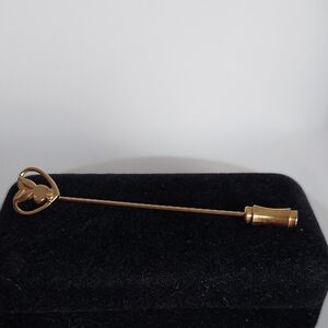 PLAYBOY BUNNY Vintage Goldtone Heart Stick Pin GVC